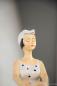 Preview: 50er Jahre Badefigur Veronique in weiß-schwarzem Kleid (Größe 22 cm)
