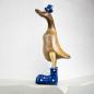 Mobile Preview: Dänische Ente aus Naturholz blau (25cm x 16cm)