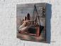 Mobile Preview: 3-D Wandbild eines Hamburger Dampfschiffs aus Holz und Metall Seitenansicht