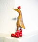 Preview: Dänische Ente aus Naturholz rot (25cm x 16cm)