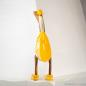 Mobile Preview: Dänische Ente aus Naturholz in gelb- gestreiftem Strandoutfit (40cm)