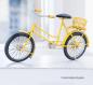 Preview: Handgefertigtes Modellfahrrad / Metallfahrzeug Retro Holland-Rad gelb
