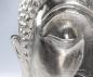 Mobile Preview: XXL Buddhakopf / Buddhafigur aus Metall mit einer Silberlegierung überzogen