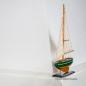 Preview: Kleines Segelschiff grün aus Holz (40 cm x 27 cm)