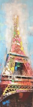 Leinwandbild Eiffelturm kunterbunt (50cmx150cm)