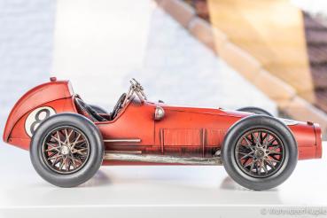 Handgefertigtes Modellfahrzeug XXL Retro Rennwagen rot (41cm)