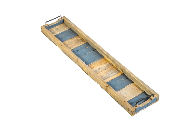 XL Holztablett in maritimen Farben