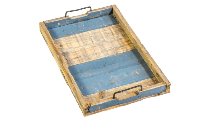 Rustikales, maritimes Holztablett