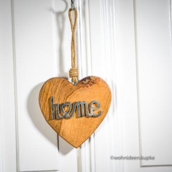Holz Herz "home" (14 cm)