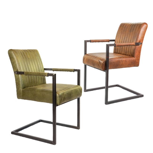 Esszimmer Stuhl aus Metall und Kunstleder (88cm)