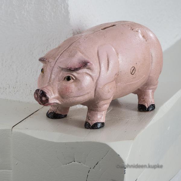 Rosa Sparschwein aus Eisen (25 cm)